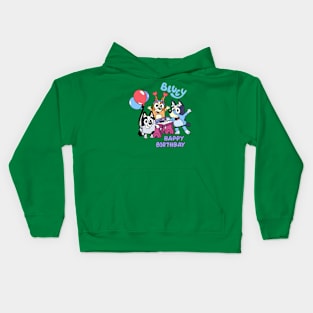 bluey happy birthday Kids Hoodie